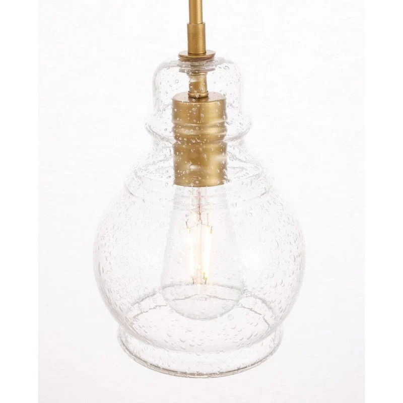 Adelee 6.25-Inch 1-Light Clear Seeded Glass Pendant