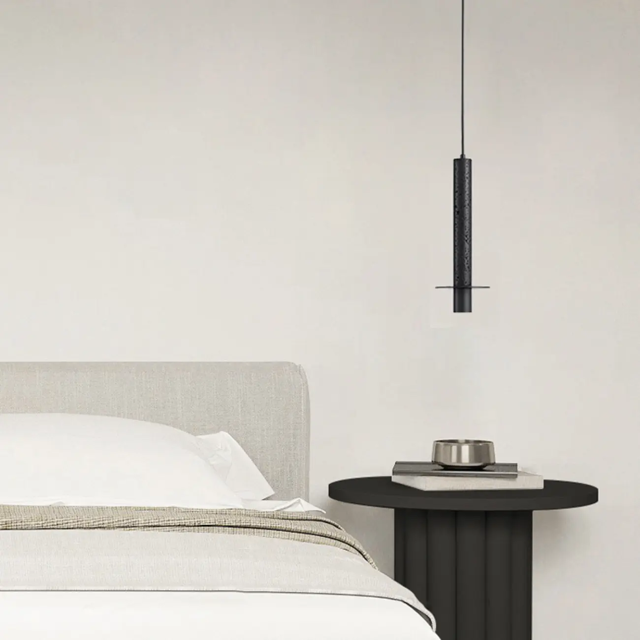 Art Deco Black Stone Geometric Bedroom LED Pendant Light