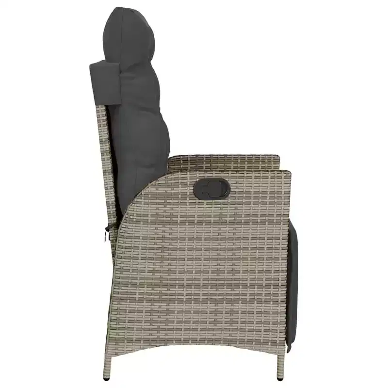 vidaXL 3 Piece Bistro Set with Cushions Brown Poly Rattan
