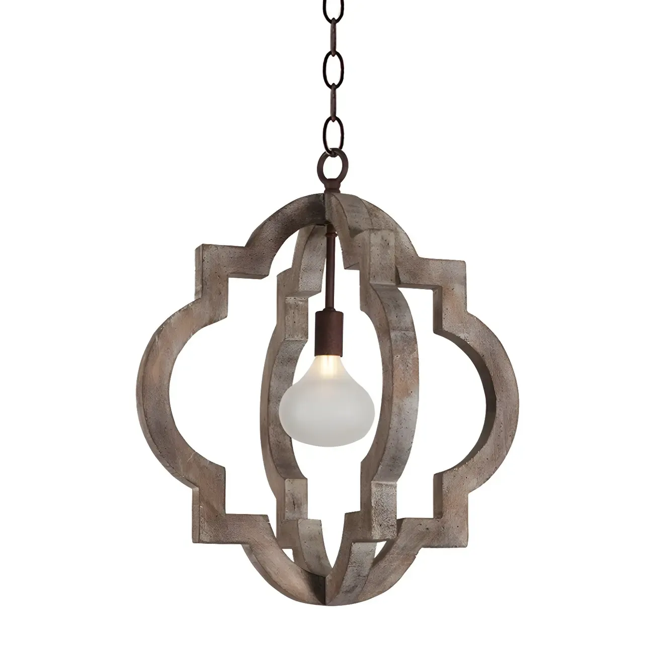 Classic Traditional Quatrefoil Wooden Candelabra Chandelier