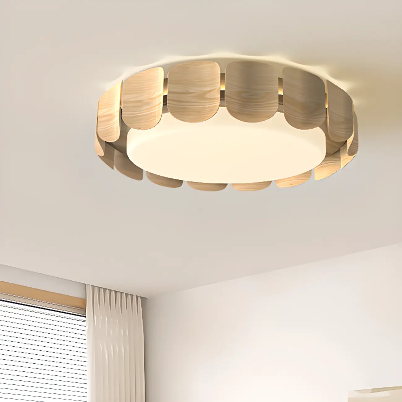 Dimmable Circular Flush Mount Ceiling Light for Living Room