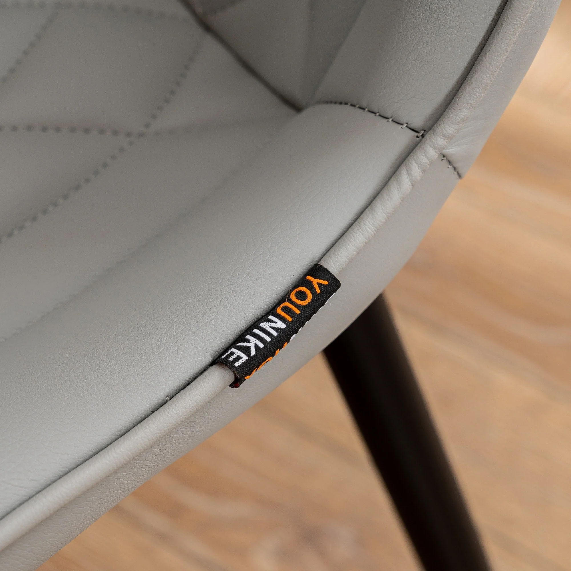 Modern Upholstered Leather Armless Dining Chairs Set of 2