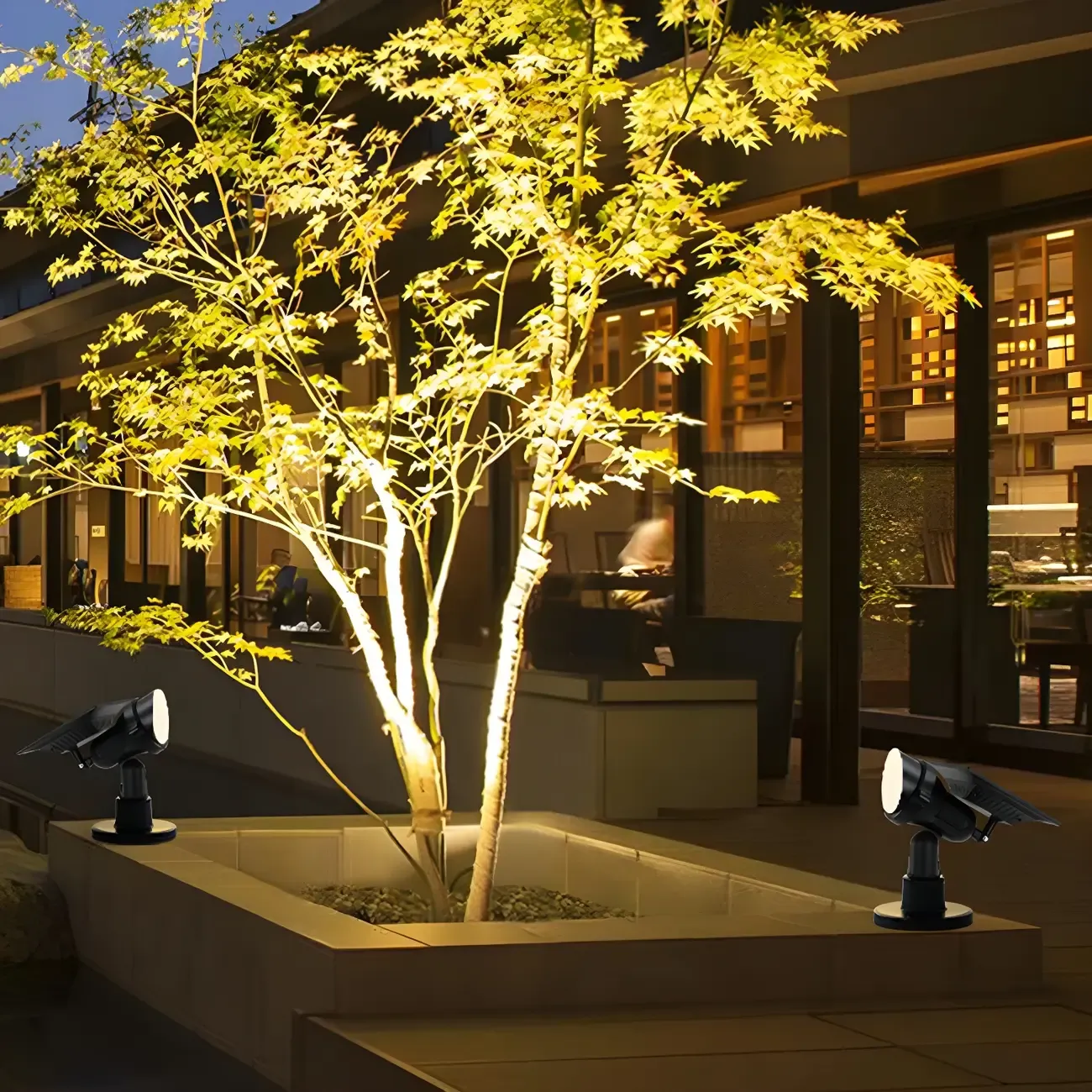 Modern Solar Black Adjustable Spike Landscape Lighting