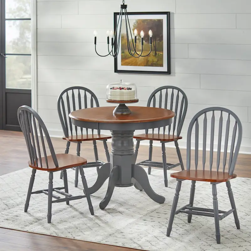Simple Living Carolina Farmhouse Solid Wood Dining Table with Leaf