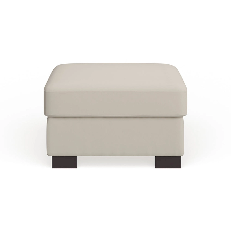 Lionel White Cotton Fabric Down-Filled Ottoman by iNSPIRE Q Artisan