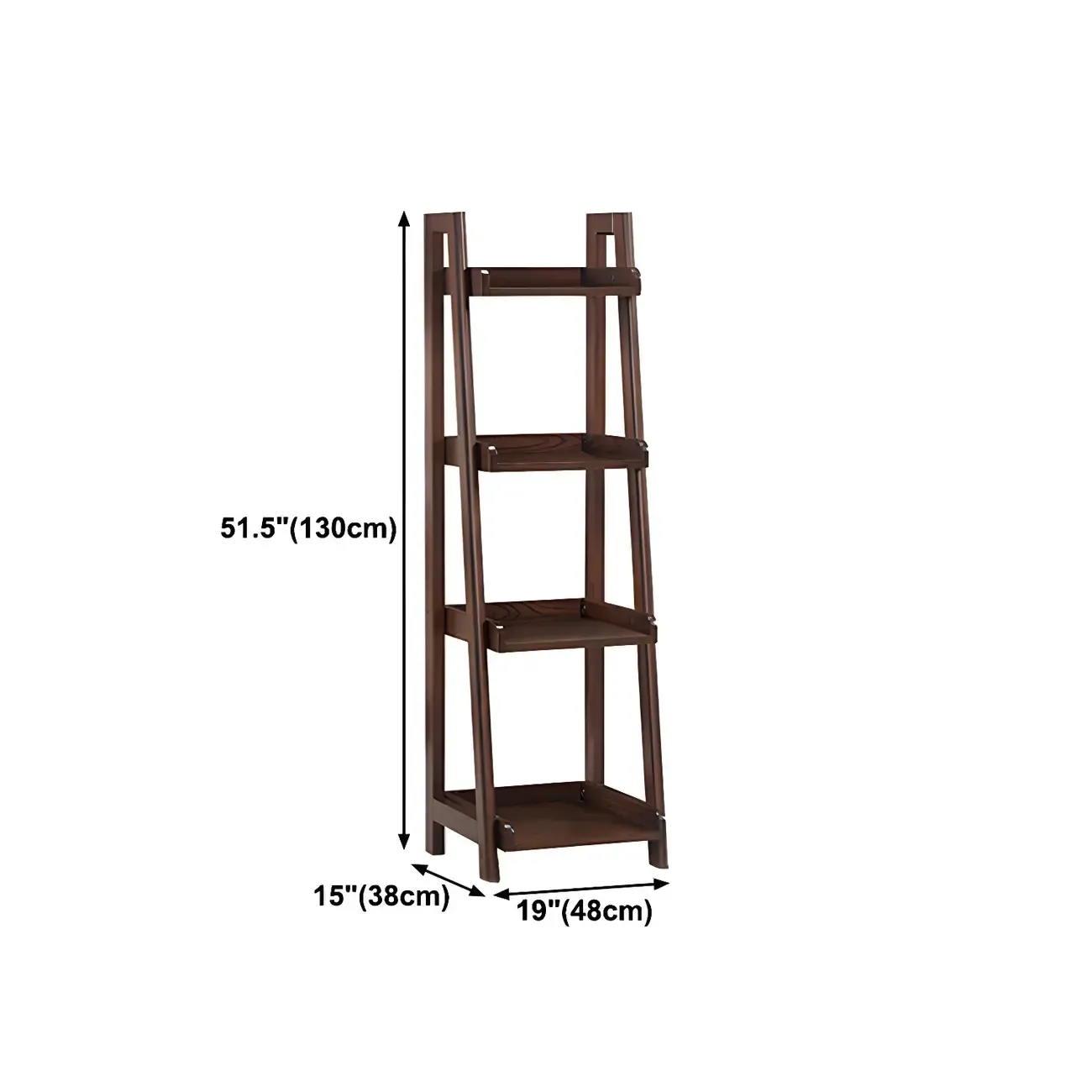 Scandinavian Wood Walnut 5-Tier Ladder Bookcase