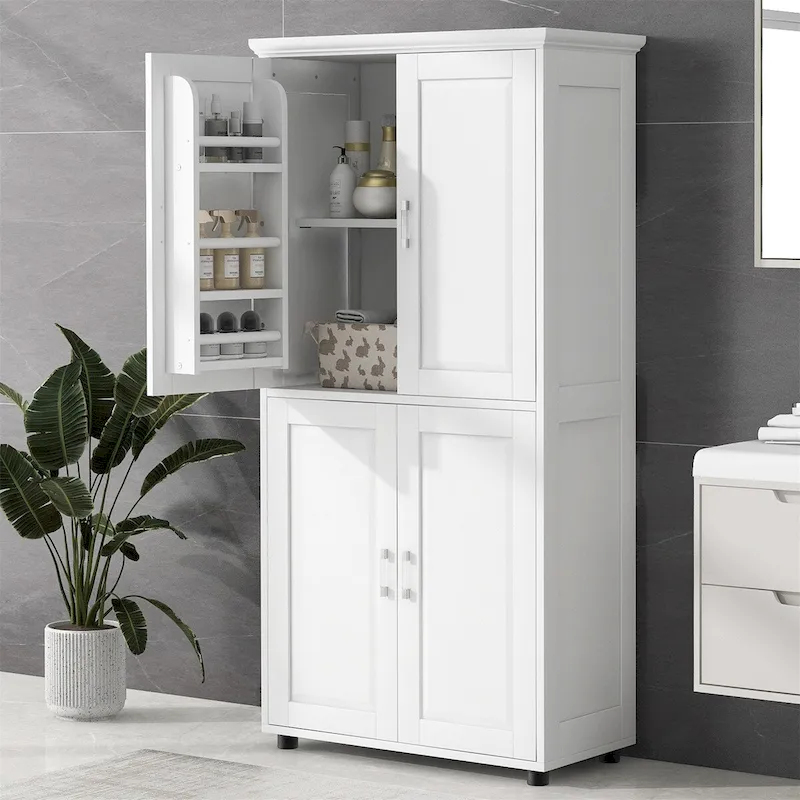 Tall and Wide Bathroom Floor Storage Cabinet