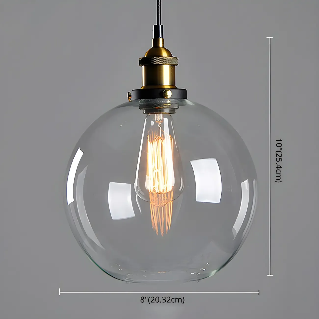 Industrial Geometric Clear Glass Lampshade Kitchen 1-light Pendant Light