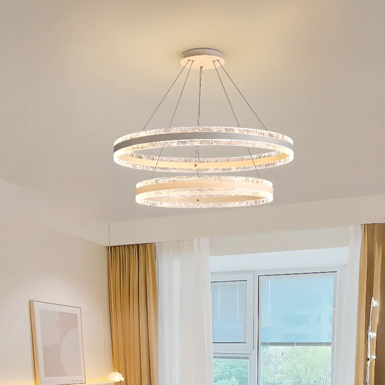 Modern LED Gold Circular Metal Chandelier