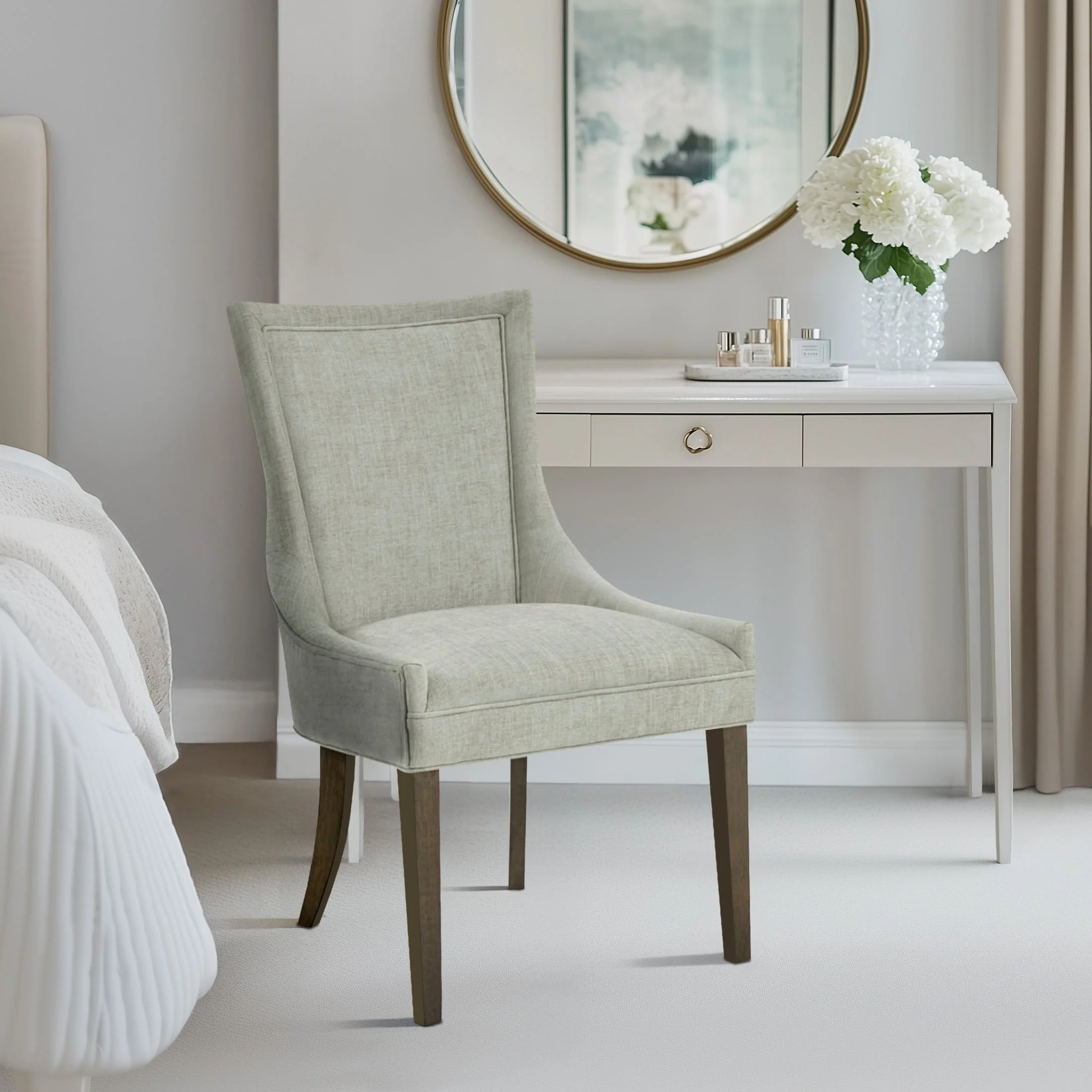 Madison Park Signature Ultra Upholstered Dining Side Chairs With Wood Legs (Set of 2) - N/A