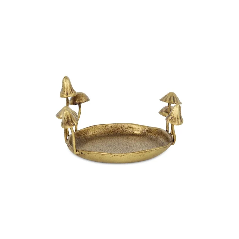 Qinrie Golden Cast Iron Catchall Mushroom Tray