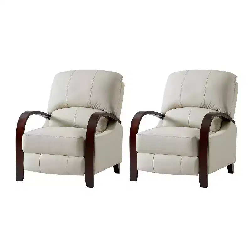 Set of 2 Alexandra Genuine Leather Manual Recliner| ART OF LIVING DESIGNS