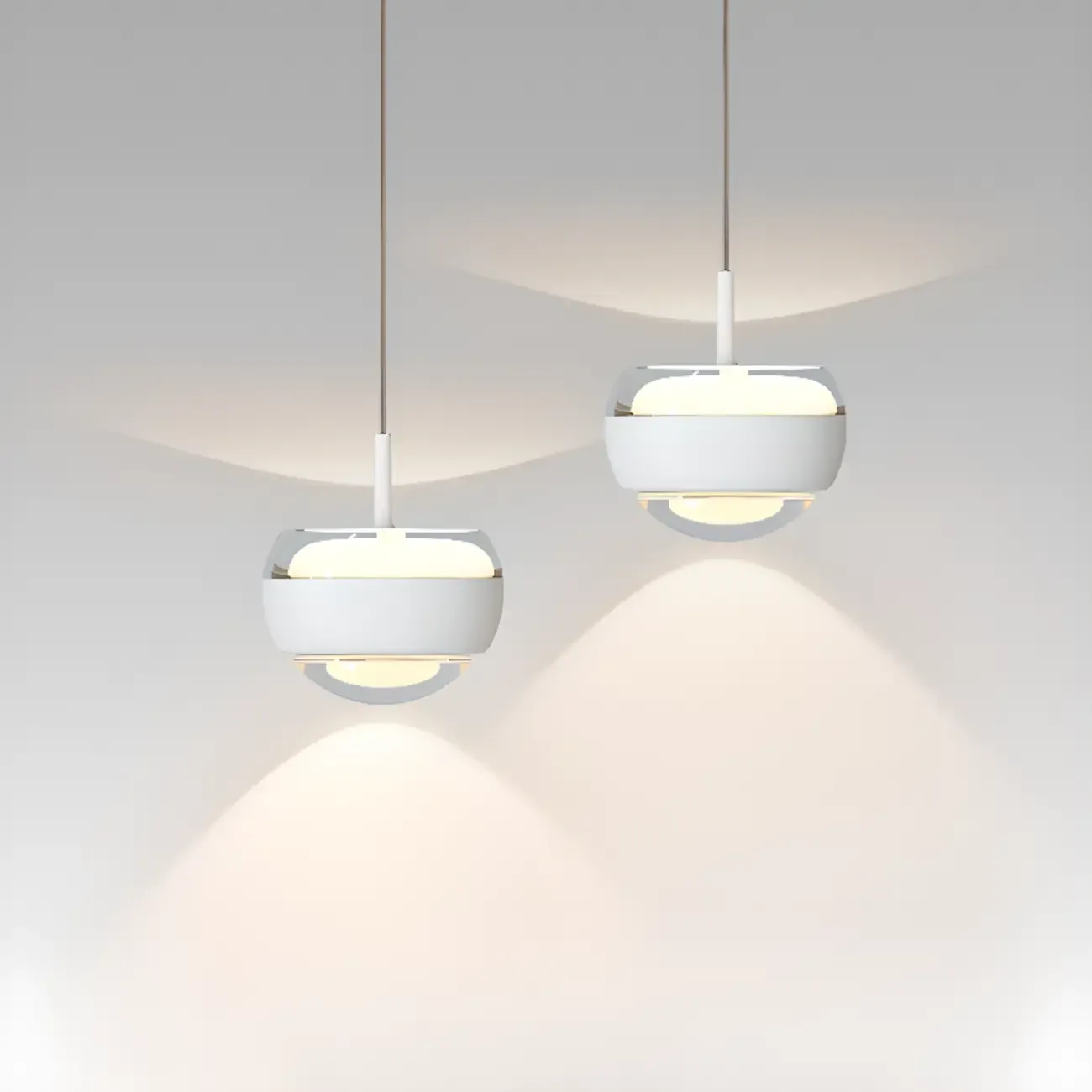 Clear Acrylic Metal Globe 2-Light  Pendant Light