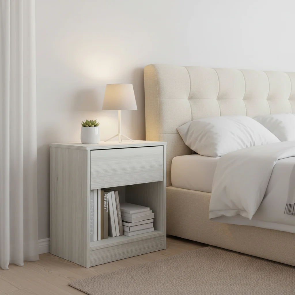 Simple Clean-Lines One Drawer Nightstand