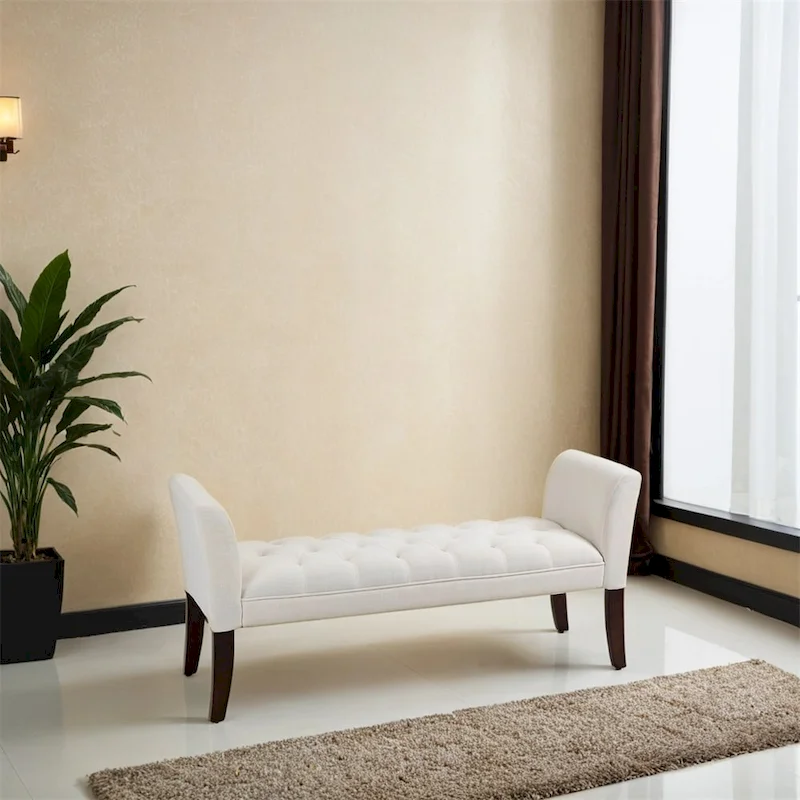 End of Bed Bench with Button Tufted Design,Upholstered Entryway Bench