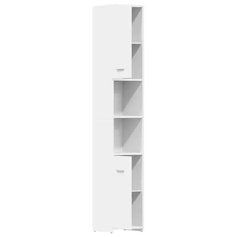 Tall Bathroom Storage Cabinet, White, 2-Door, 1-Person