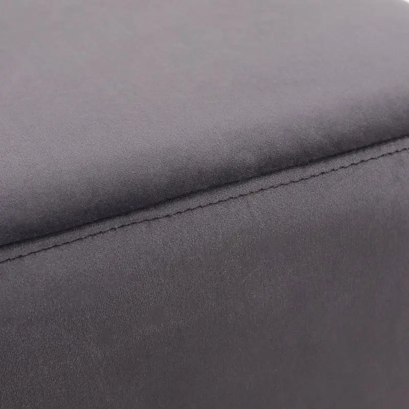 Adeco 14 Small Ottoman Footrest Stool- Velvet Seating Stool Ottoman