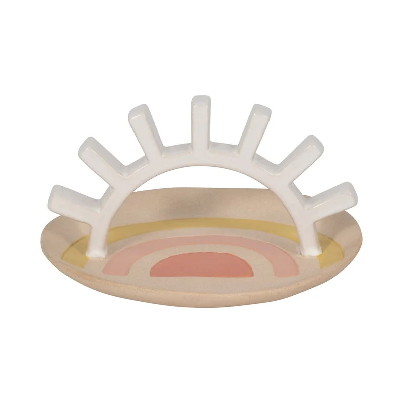 Sagebrook Home Ceramic Multi 6  Sunshine Trinket Tray - 5.5  x 5.5  x 3.5