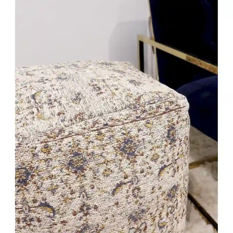 Pasargad Home Grandcanyon Premium Cotton Pouf, Toupe