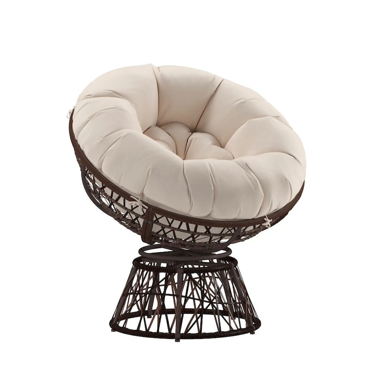 Papasan Swivel Patio Lounge Chair