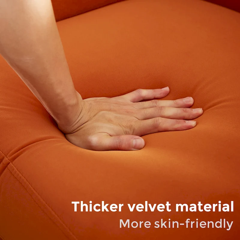 VANOMi 28.34 W Set Of 2 Accent Armchair, Velvet Barrel Chair with Solid Wood Legs