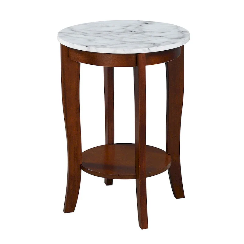 Round End Table with Shelf - Classic Design