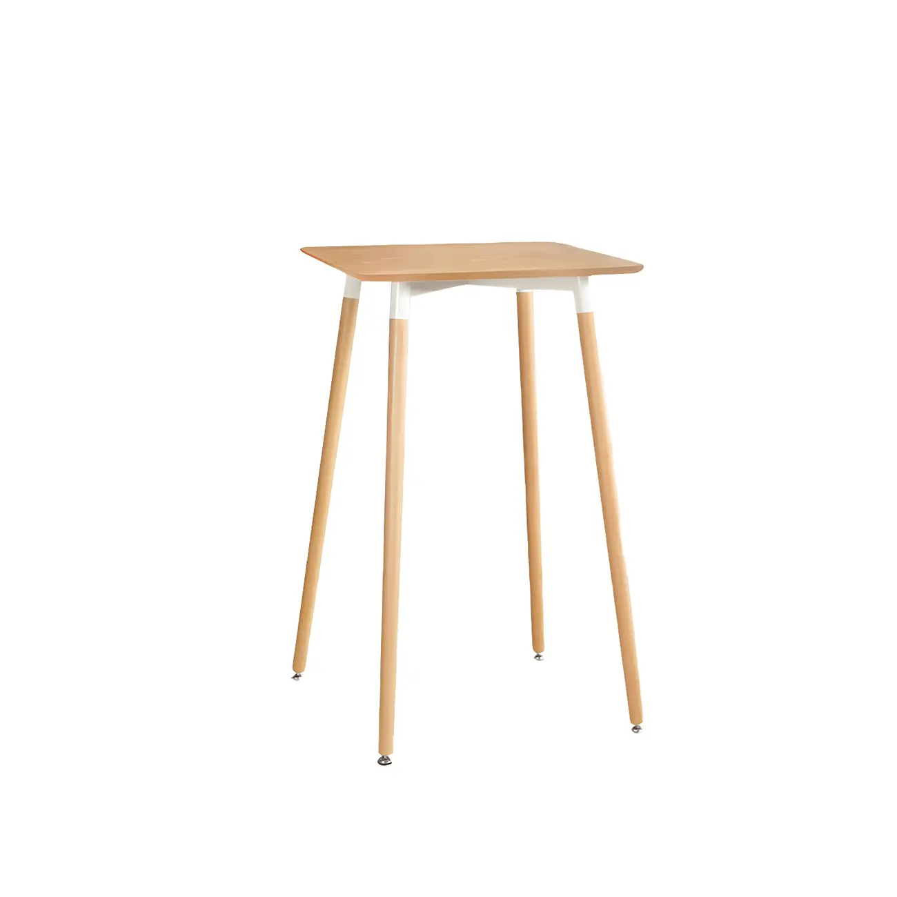 Wooden Natural Finish Square Small Bar Height Table