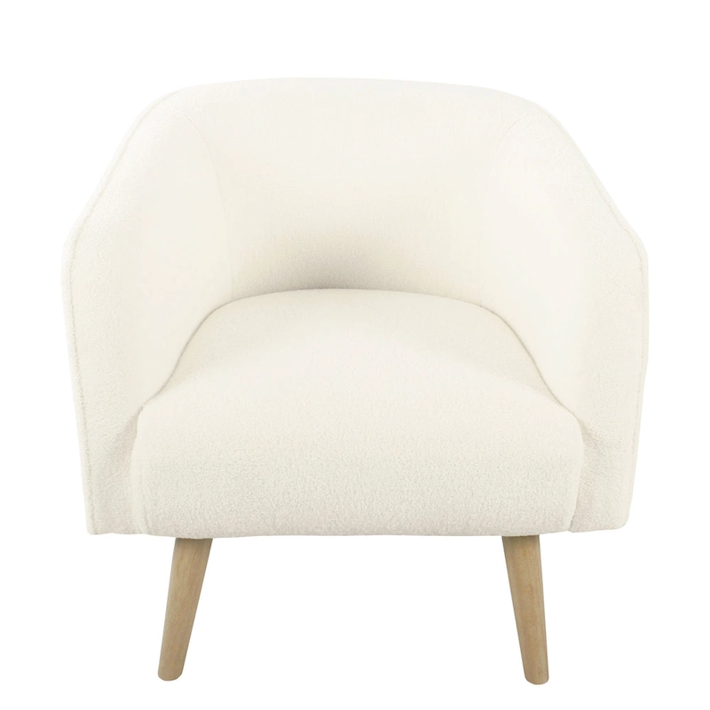 HomePop Sherpa Accent Chair with Wood Legs - Cream