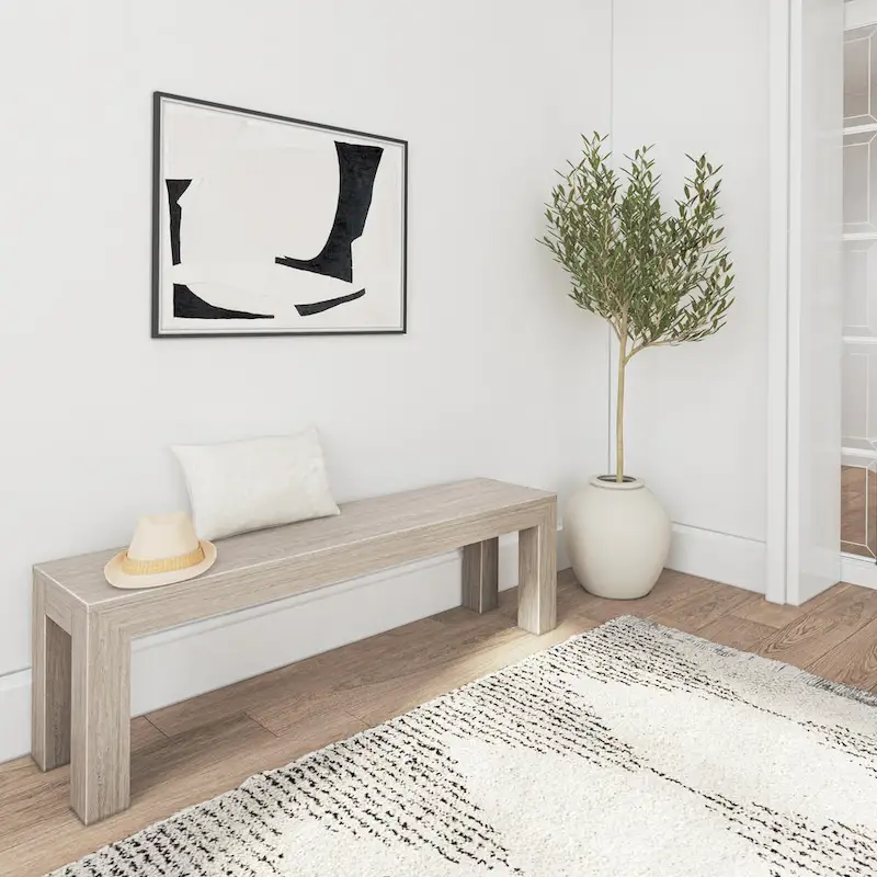 Plank and Beam Solid Wood Modern Dining Bench - 61