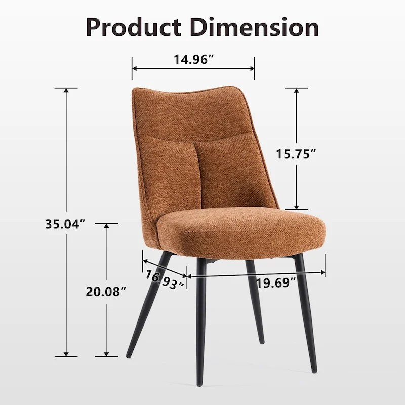 Modern Upholstered Fabric Kitchen & Dining Room Chairs Set of 2