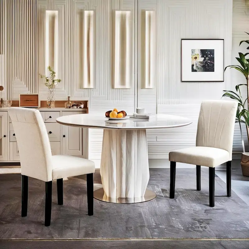 VECELO Upholstered Dining Chairs Set of 2 Parson Classic Upholstered Dining Chair,Modern 37 Parson Chairs