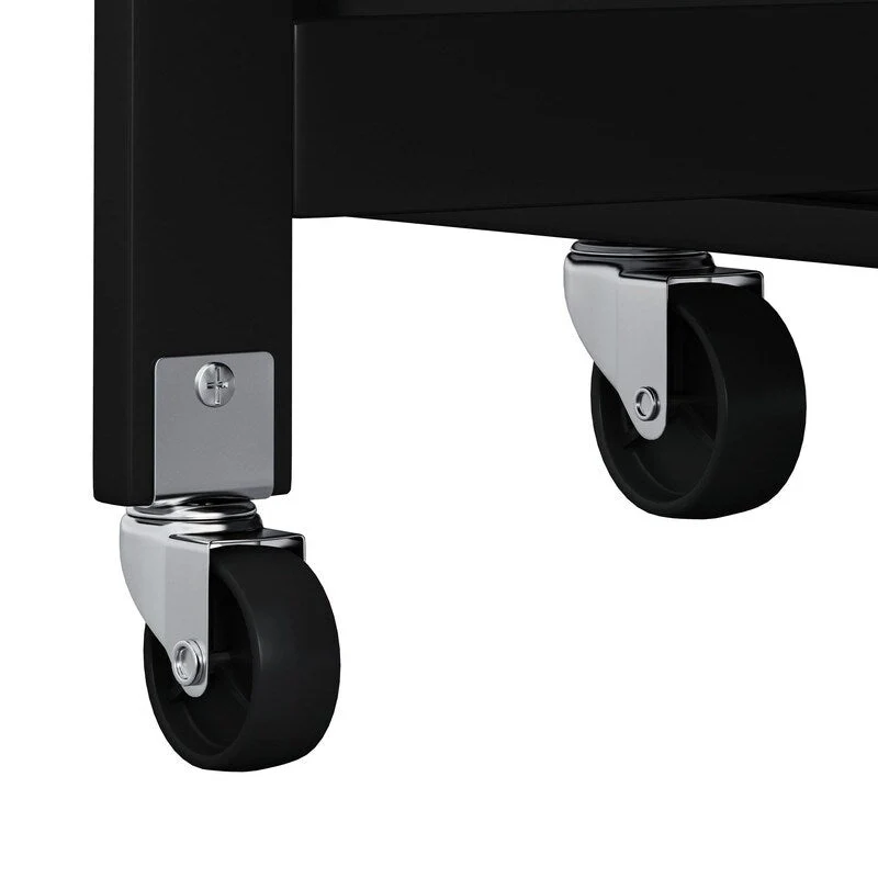 46.46Multi-Functional Kitchen Island Cart with Spice Rack,Wine Rack,Towel Holder and Foldable Rubberwood Table Top