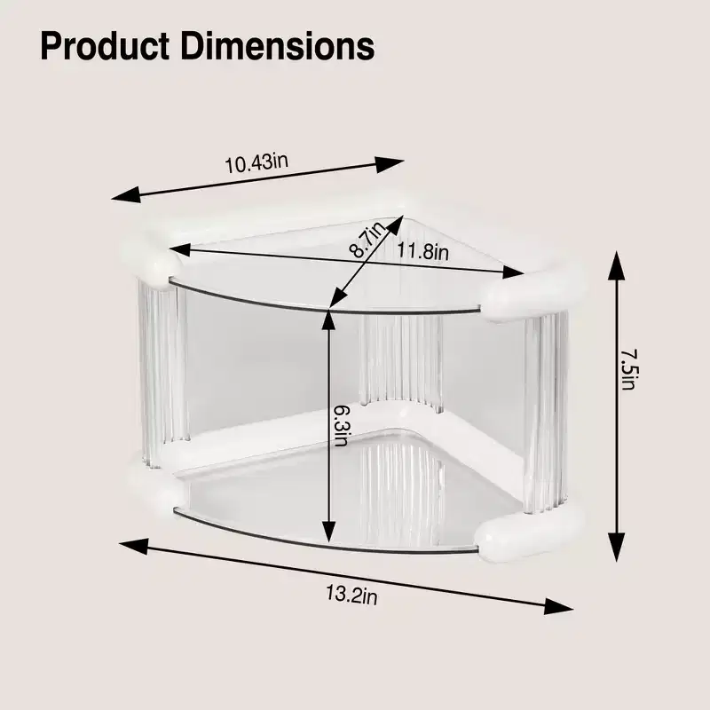 VECELO 2/3-Tier Desktop Corner Stand, Space Saving Desktop shelf, Table organizer for Kitchen or Living Room, White