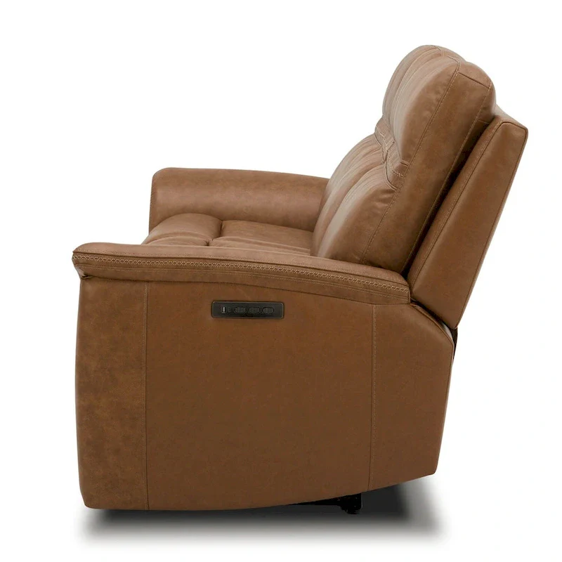 Cooper Leather Dual Power Reclining Sofa - Camel