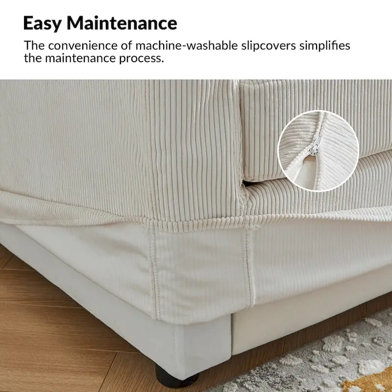 Volkhard 80.5 Modern Slipcovered Sofa With Removable Back Cushion By HULALA HOME