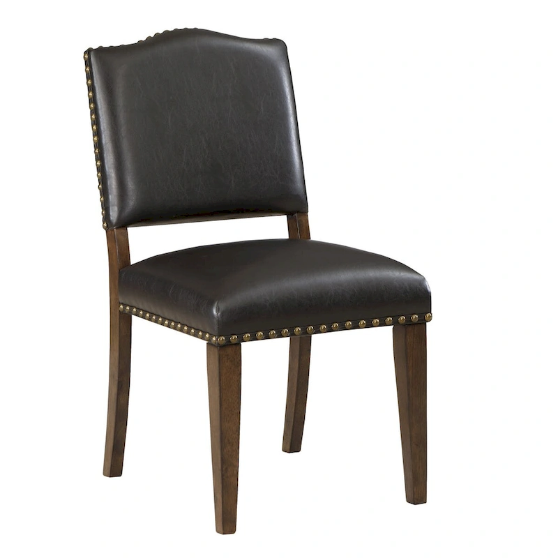 Dallas Brown Faux Leather Dining Chair with Nail Heads - by Greyson Living