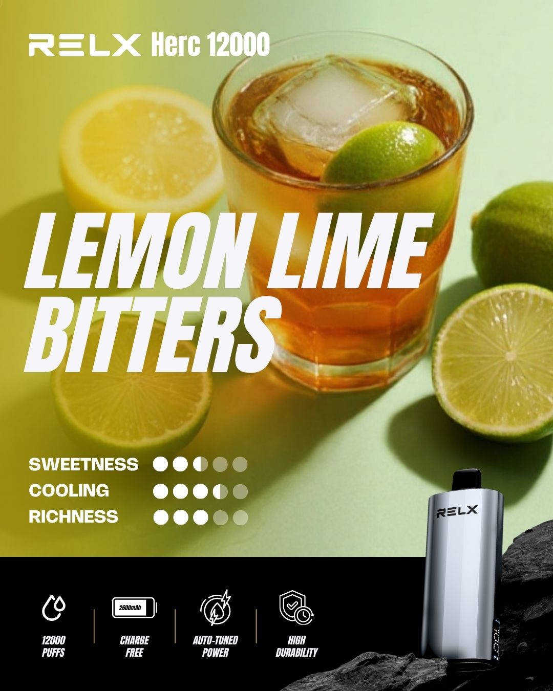 new Relx Herc 12000 Puffs 15 Flavors