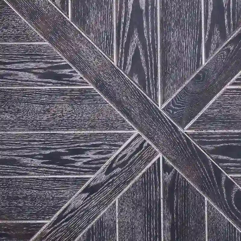 Industrial style round wooden coffee table with shelves