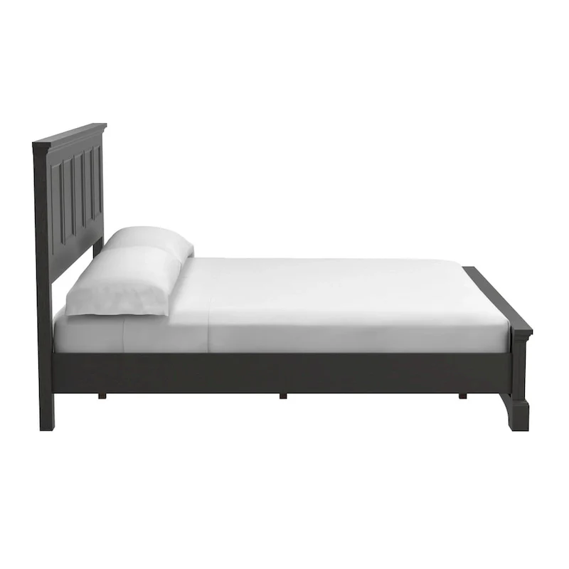 Farmhouse Basics Rustic Black Finish Panel Bed Set