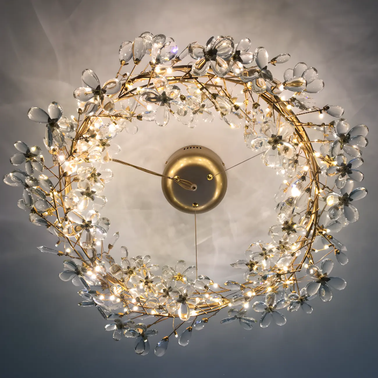 Modern Crystal Branch Chandelier with Adjustable Length