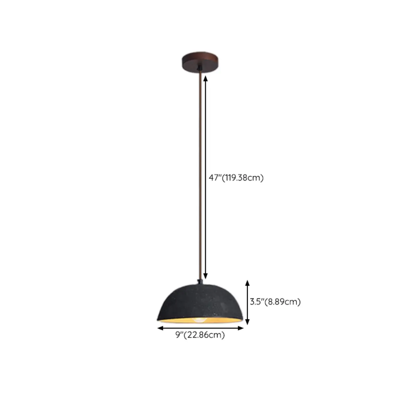Modern Ceramic Black Bowl Kitchen Pendant Light