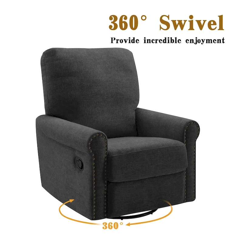 Heido 360 Degree Swivel Glider Manual Recliner Leisure Chair Set of 2