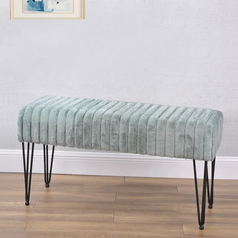 Serenta SuperMink Fauxfur Ottoman Bench