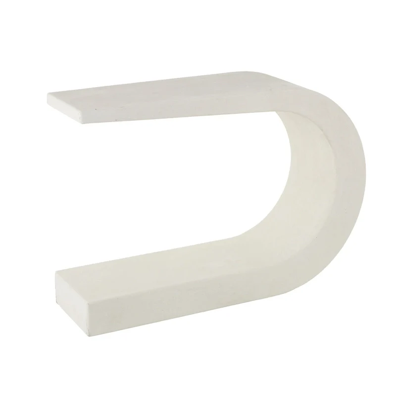 C-Shaped Console Table with MDF Top, White, 12W x 44L x 25H