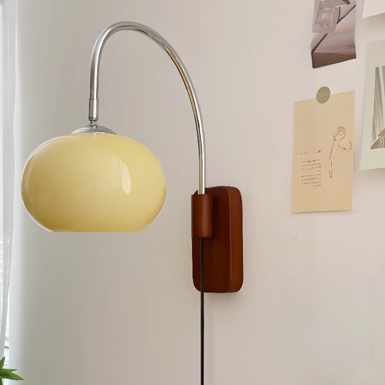 Mini Vintage Drum Swing Arm Wall Light for Living Room