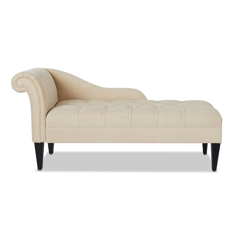 Harrison 64  Mid-Century Tufted Rolled-Arm Chaise Lounge