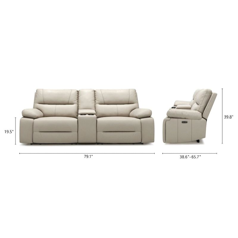 Malibu 79  2-Piece Leather Power Reclining Loveseat with Console and Cup Holders