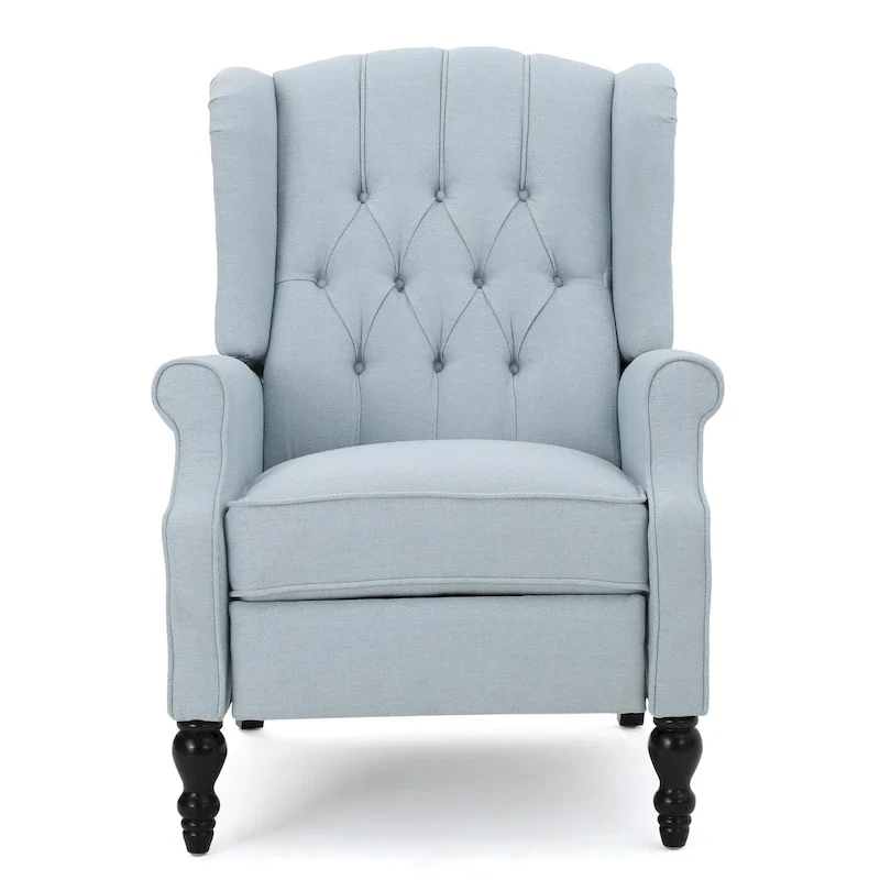 Tufted Fabric Wingback Recliner Club Chair
