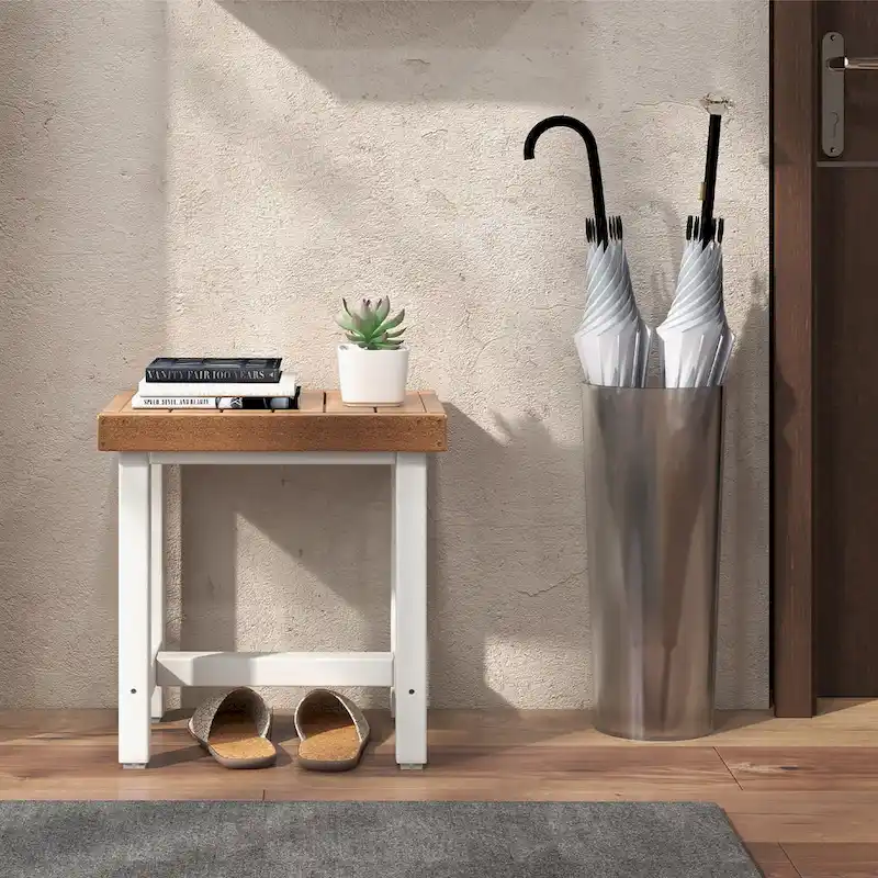 Costway 18  x 12  Heavy Duty HDPE Waterproof Shower Bench Spa Bath - See Details