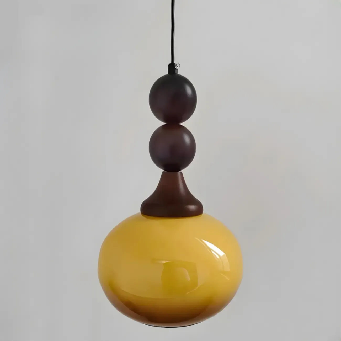 Liftable Orange Glass Pendant Light Fixture Adjustable Height